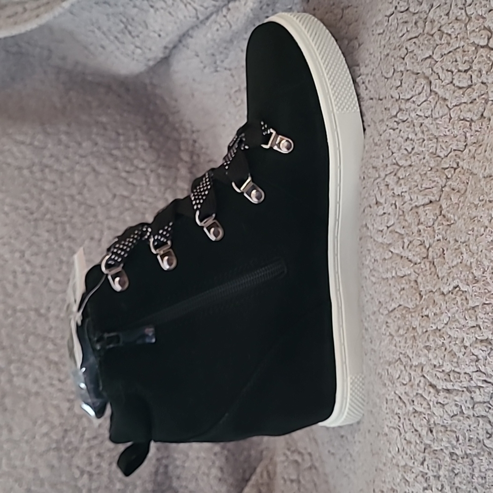 Black Wedge Sneakers
